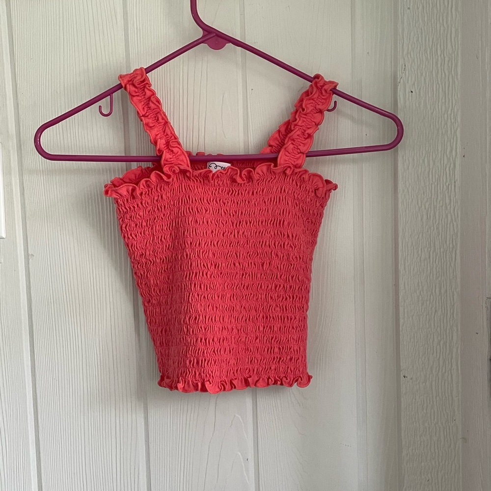 Coral Smocked Women's Top